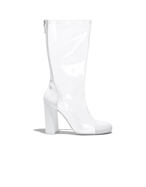 chanel transparent boots|Chanel high boots sale.